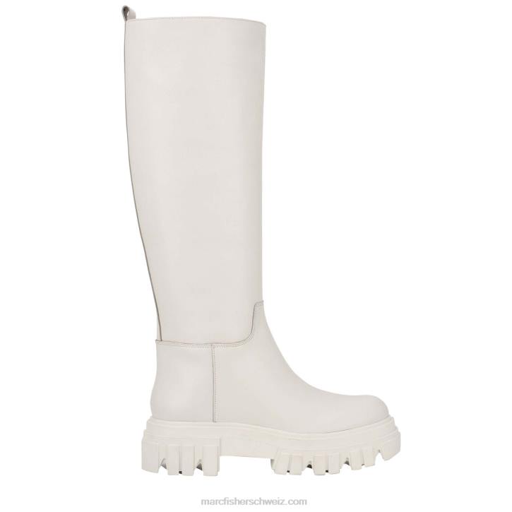 Marc Fisher Frauen Elfenbeinfarbenes Leder Malena-Stiefel 48XZ148
