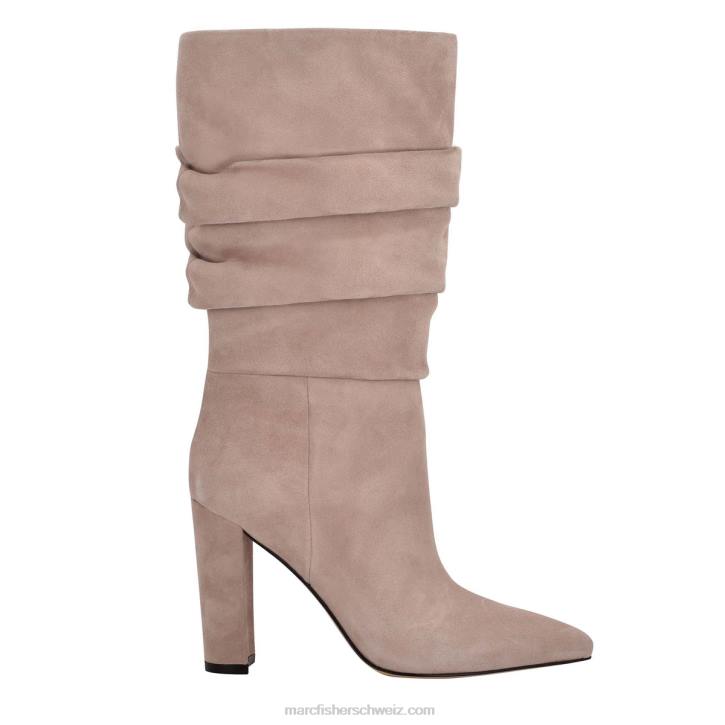 Marc Fisher Frauen Taupefarbenes Wildleder Gomer-Stiefel mit Absatz 48XZ184