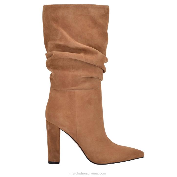 Marc Fisher Frauen cognacfarbenes Wildleder Gomer-Stiefel mit Absatz 48XZ177