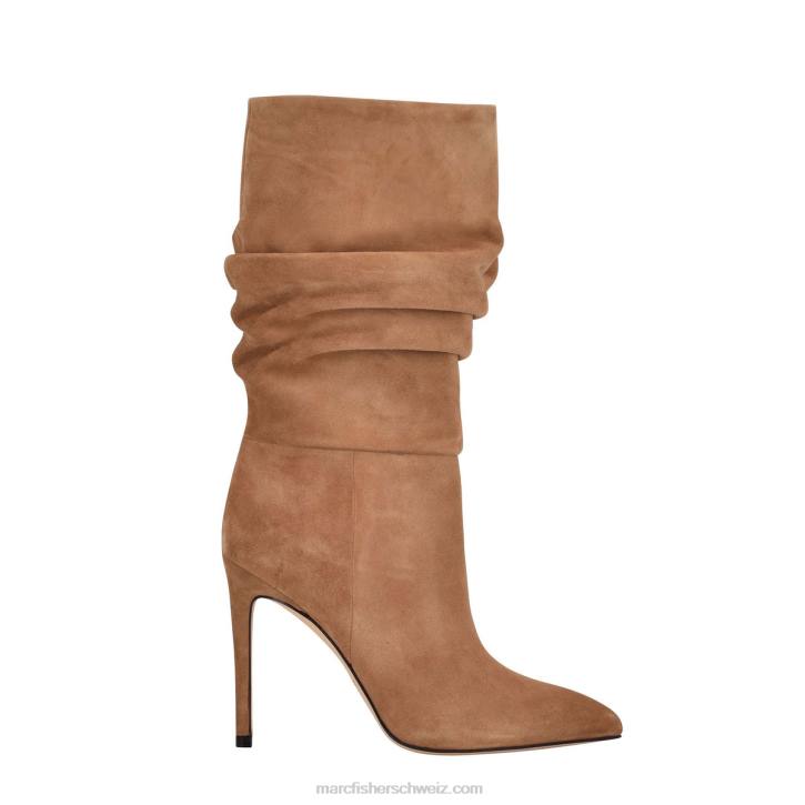 Marc Fisher Frauen cognacfarbenes Wildleder Romy-Stiefel mit Absatz 48XZ178