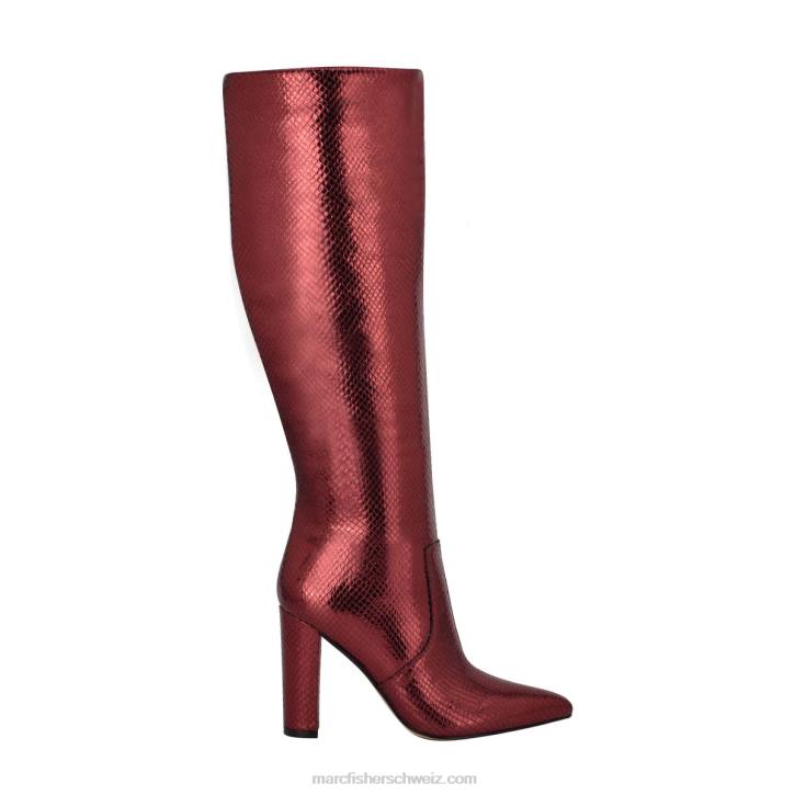 Marc Fisher Frauen rotes Schlangen-Wildleder Giancarlo-Stiefel mit Absatz 48XZ156