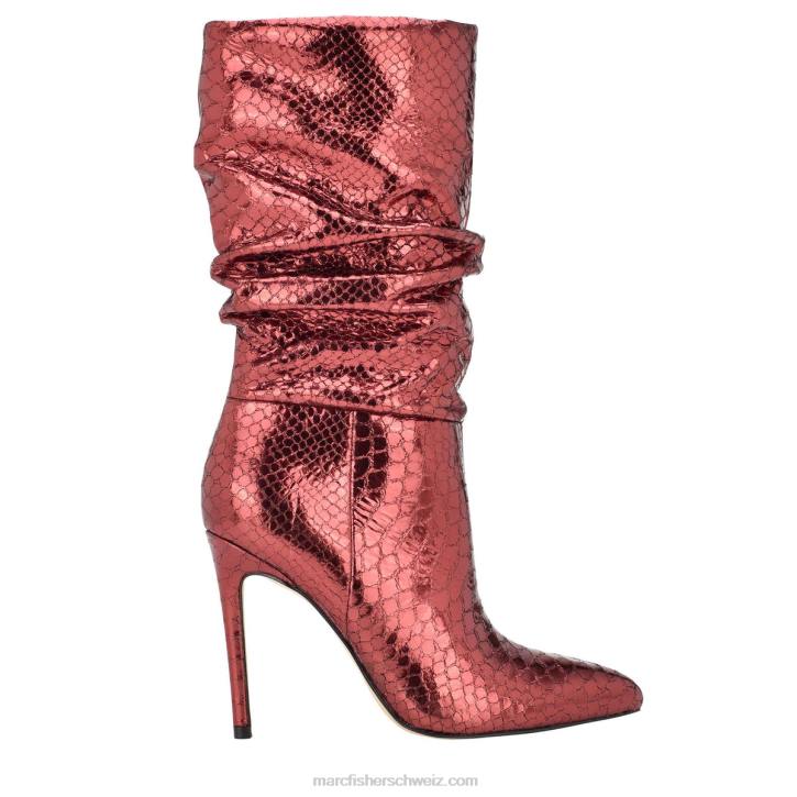 Marc Fisher Frauen rotes Schlangen-Wildleder Romy-Stiefel mit Absatz 48XZ179