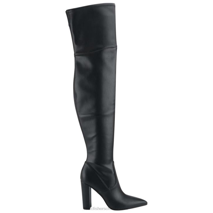 Marc Fisher Frauen schwarzes Leder Garalyn Overknee-Stiefel 48XZ174