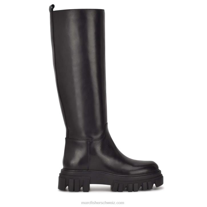 Marc Fisher Frauen schwarzes Leder Malena-Stiefel 48XZ145