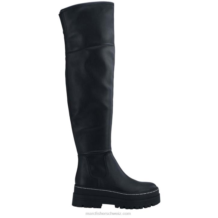 Marc Fisher Frauen schwarzes Leder Philly Overknee-Stiefel 48XZ149