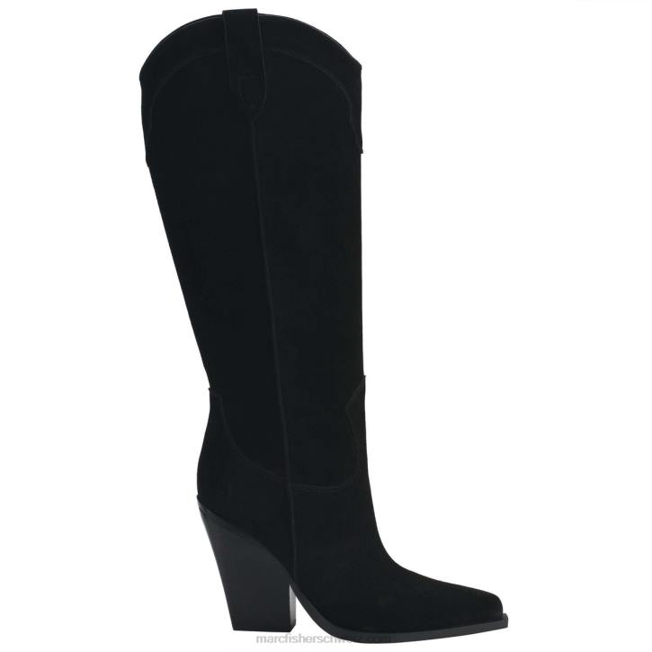 Marc Fisher Frauen schwarzes Wildleder Nalita Westernstiefel 48XZ143