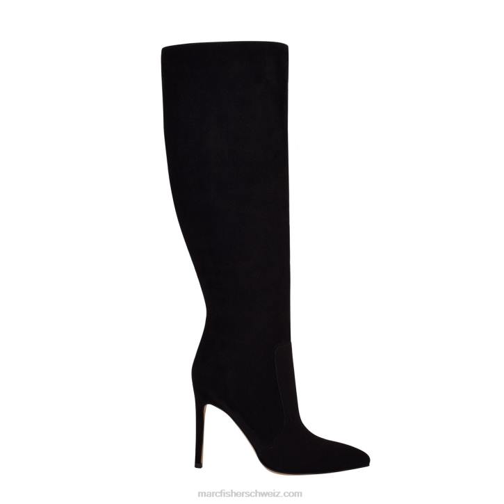 Marc Fisher Frauen schwarzes Wildleder Rumina-Stiefel mit Absatz 48XZ154