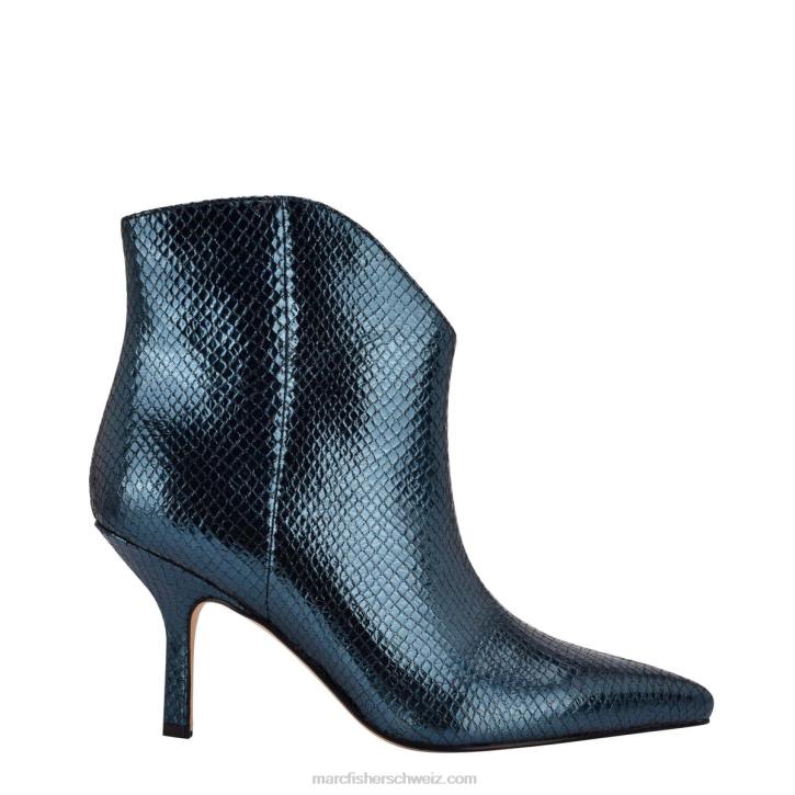 Marc Fisher Frauen blaues Leder mit Schlangenmuster Haylian spitze Zehenstiefel 48XZ93