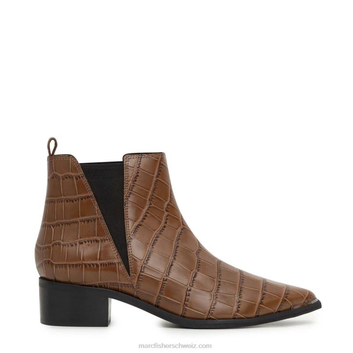 Marc Fisher Frauen braunes Kroko Yale Chelsea Bootie mit spitzer Zehenpartie 48XZ22