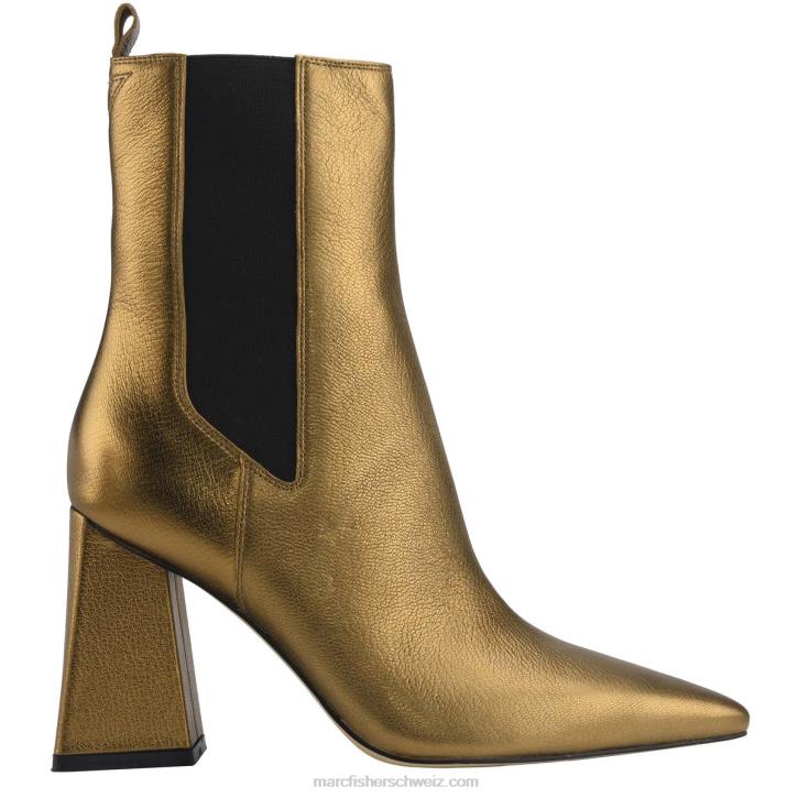 Marc Fisher Frauen bronzefarbenes Leder Kylynn Chelsea-Stiefel mit Absatz 48XZ118