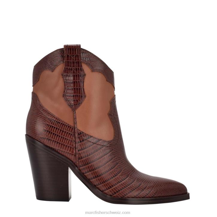 Marc Fisher Frauen dunkelbraunes Leder Gona Western Bootie 48XZ114