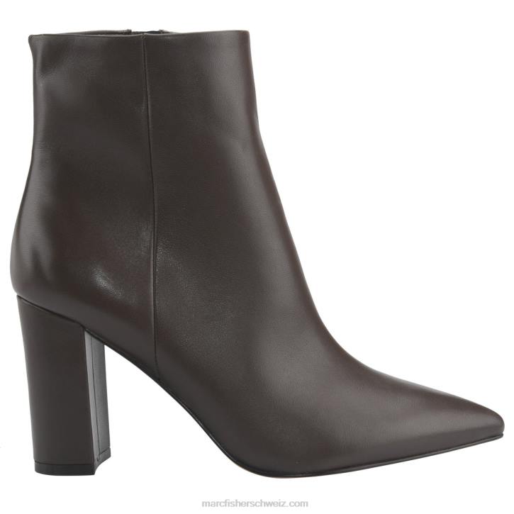 Marc Fisher Frauen dunkelbraunes Leder Ulani-Stiefel mit Absatz 48XZ130