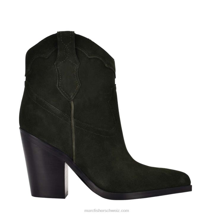 Marc Fisher Frauen dunkelgrünes Wildleder Gona Western Bootie 48XZ107