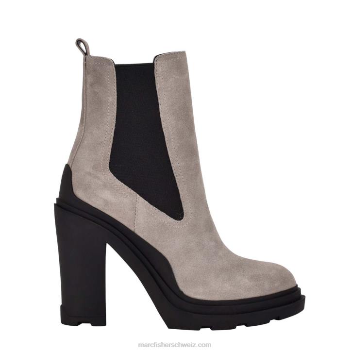 Marc Fisher Frauen hellgraues Wildleder Chelsea-Bootie mit Ramio-Absatz 48XZ84