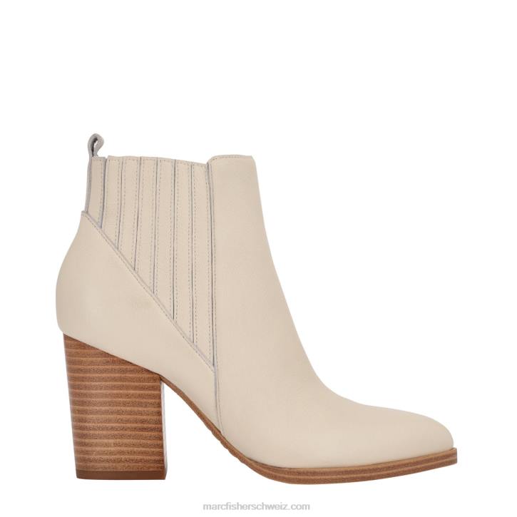 Marc Fisher Frauen schickes cremefarbenes Leder Alva-Stiefel mit spitzer Zehenpartie 48XZ1