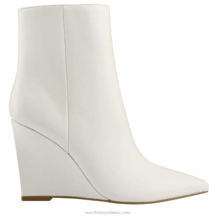 Marc Fisher Frauen schickes cremefarbenes Leder Dayna Keilstiefelette 48XZ42