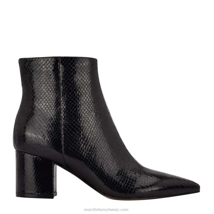 Marc Fisher Frauen schwarze Lederschlange Jarli spitze Stiefelette 48XZ171