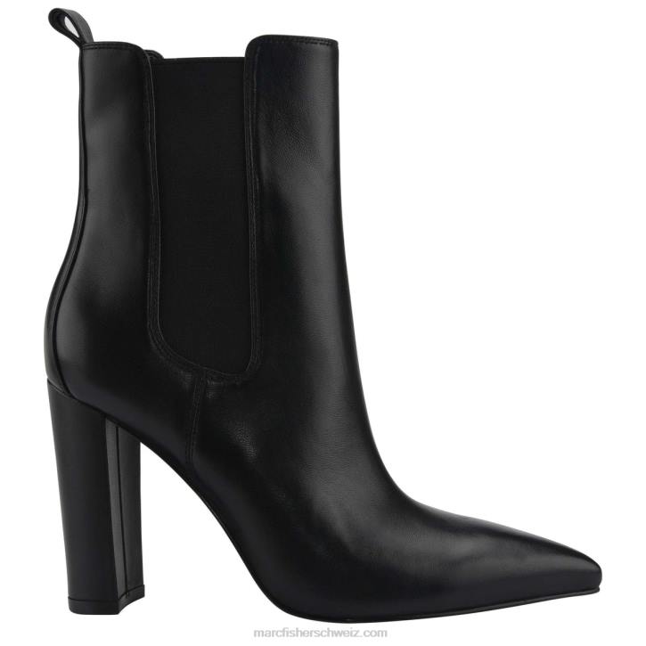 Marc Fisher Frauen schwarzes Lackleder Garliss Chelsea-Stiefel mit Absatz 48XZ39