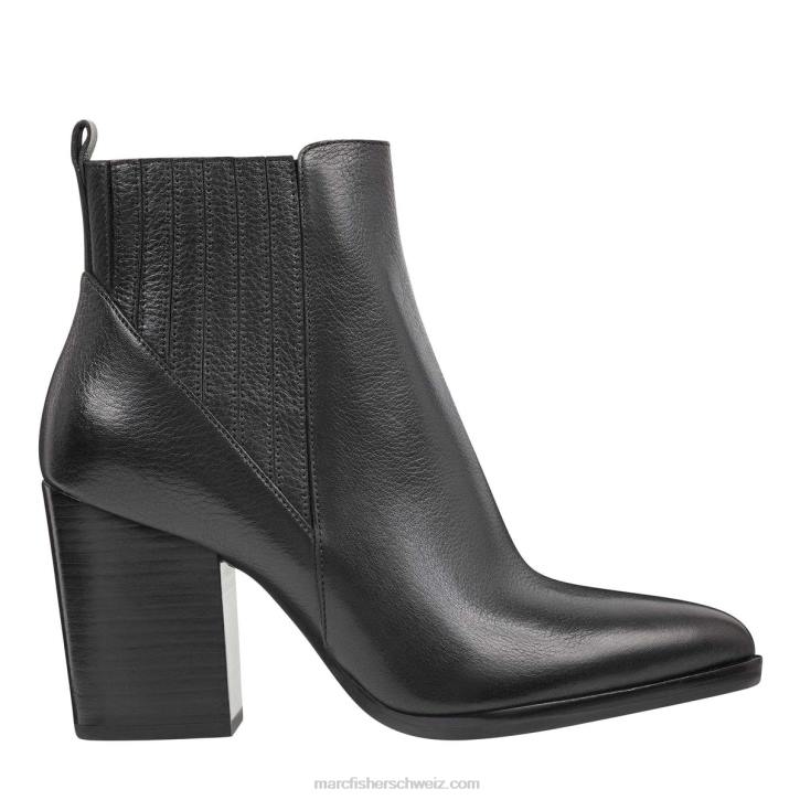 Marc Fisher Frauen schwarzes Leder Alva-Stiefel mit spitzer Zehenpartie 48XZ5