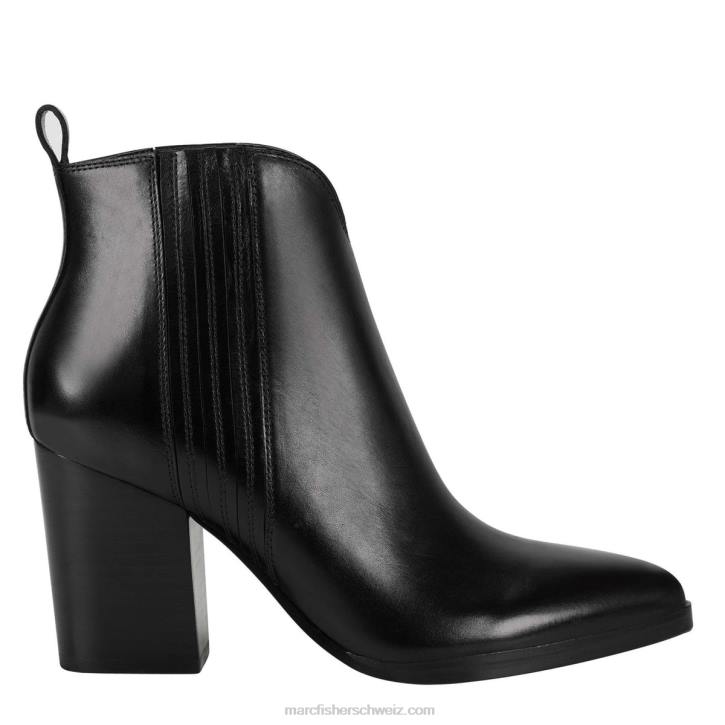 Marc Fisher Frauen schwarzes Leder Annabel Western-Stiefel mit Absatz 48XZ133