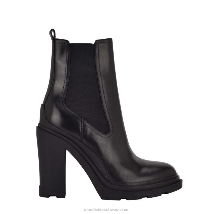 Marc Fisher Frauen schwarzes Leder Chelsea-Bootie mit Ramio-Absatz 48XZ72