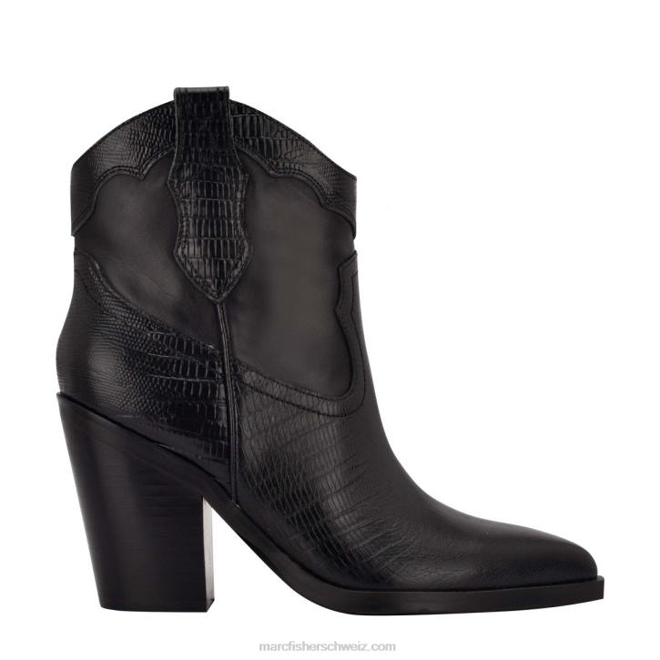 Marc Fisher Frauen schwarzes Leder Gona Western Bootie 48XZ123