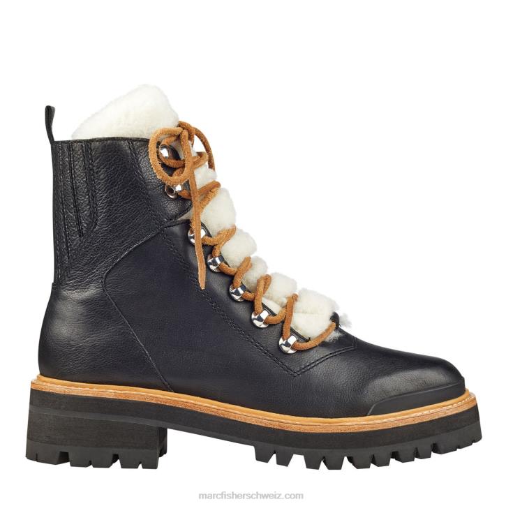 Marc Fisher Frauen schwarzes Leder Izzie Lugsole-Stiefelette 48XZ139