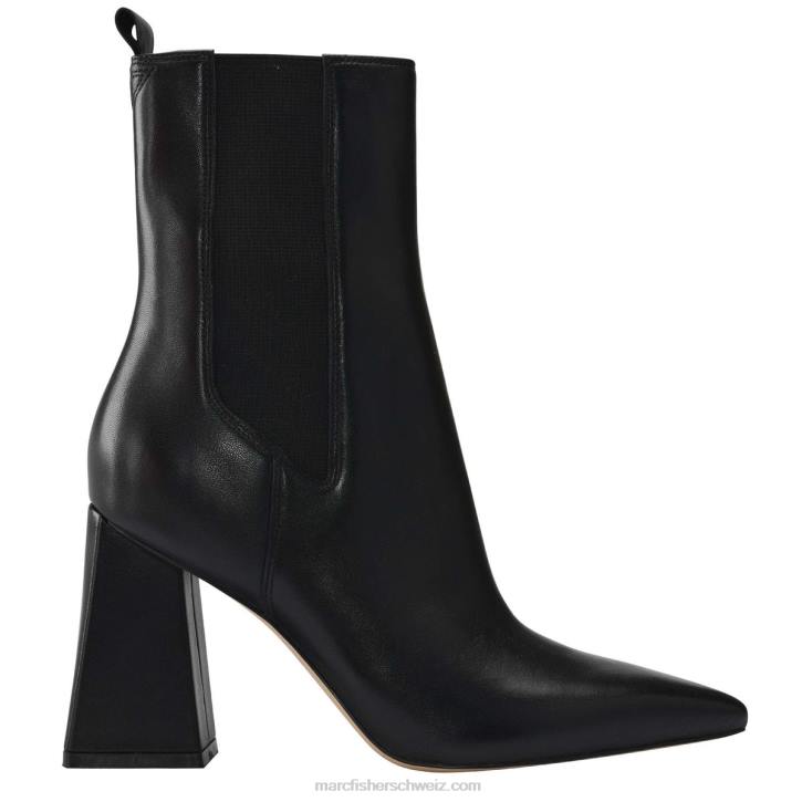 Marc Fisher Frauen schwarzes Leder Kylynn Chelsea-Stiefel mit Absatz 48XZ102