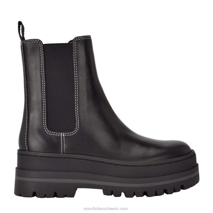 Marc Fisher Frauen schwarzes Leder Pauline Lugsole Bootie 48XZ10