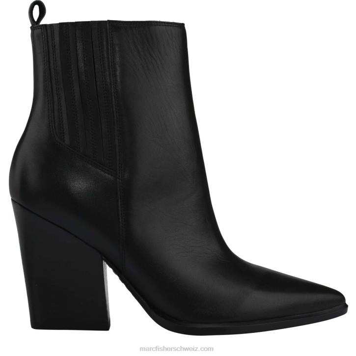 Marc Fisher Frauen schwarzes Leder Westernstiefelette mit Mariel-Absatz 48XZ56
