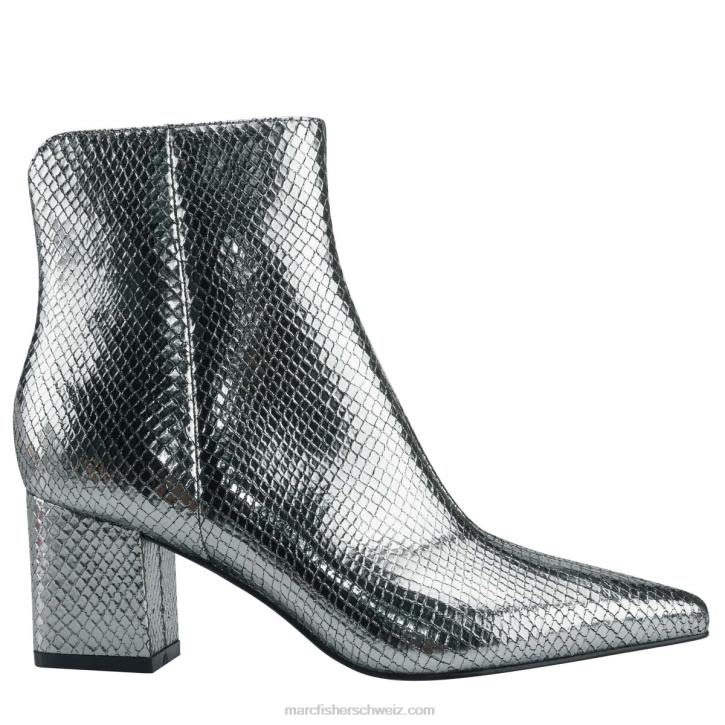 Marc Fisher Frauen silbernes Schlangenleder Jina-Stiefel mit Absatz 48XZ121