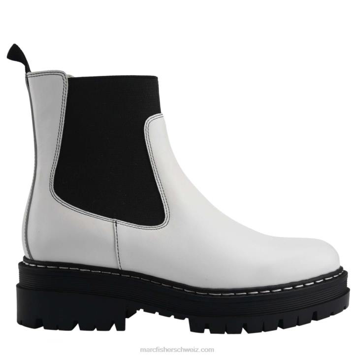 Marc Fisher Frauen weißes Leder Patrick Chelsea Lugsole Bootie 48XZ47