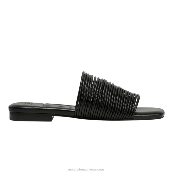 Marc Fisher Frauen Schwarz Flache Maddie-Sandale 48XZ307