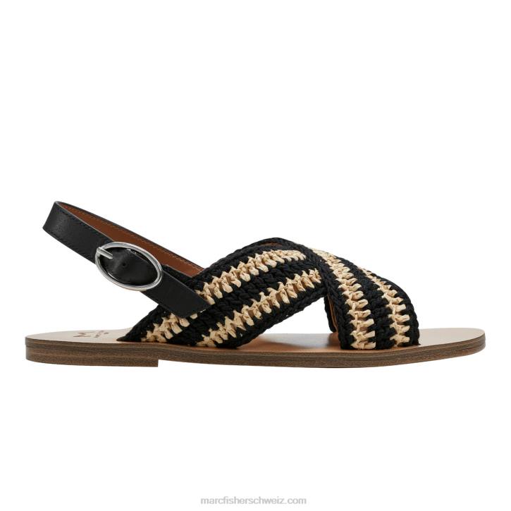 Marc Fisher Frauen Schwarz Flache Slingback-Sandale von Lonnie 48XZ294