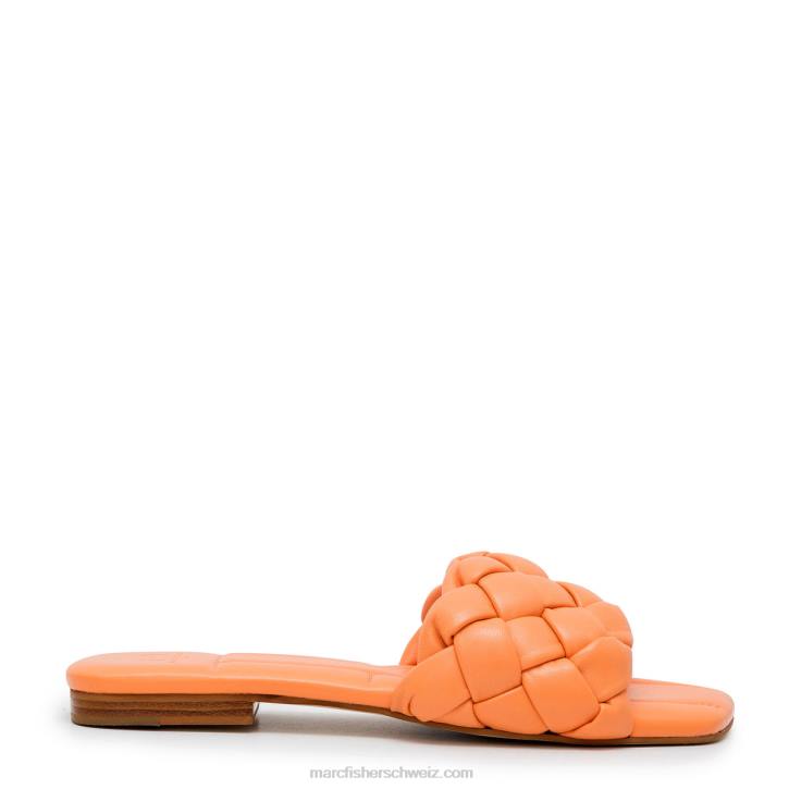 Marc Fisher Frauen orangefarbenes Leder Marisol-Slide-Sandale 48XZ330