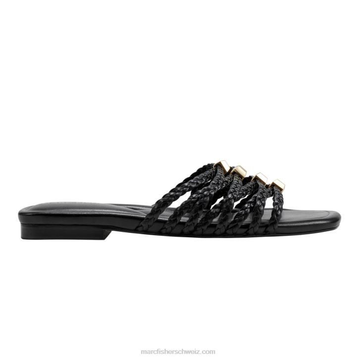 Marc Fisher Frauen schwarz gewebt Lelina flache Slide-Sandale 48XZ486