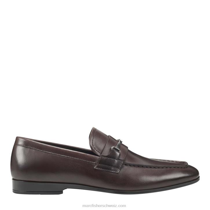 Marc Fisher Männer dunkelbraunes Leder Norris Dress Loafer 48XZ731