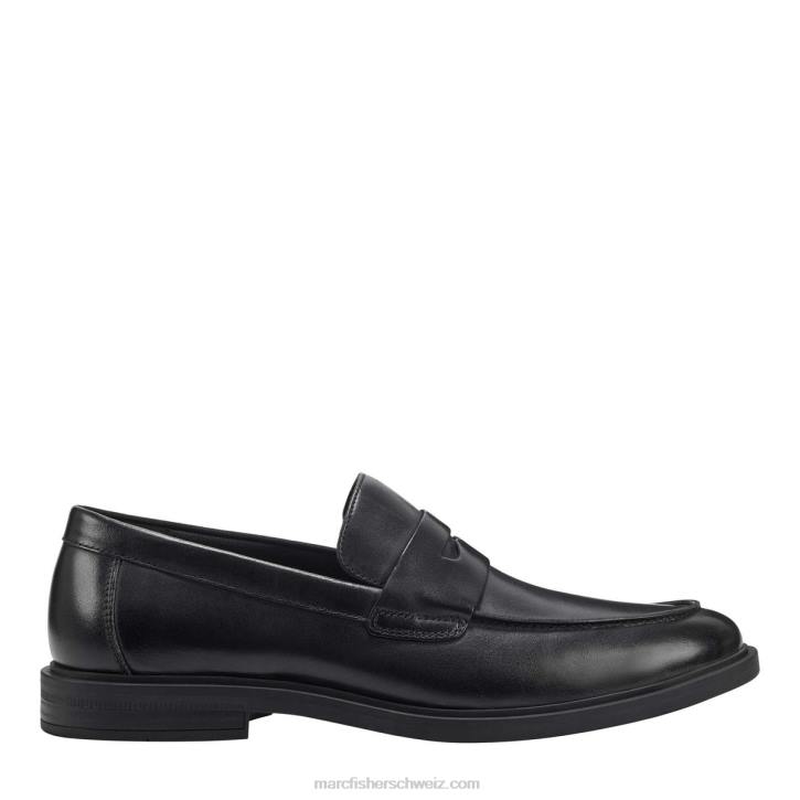 Marc Fisher Männer schwarzes Leder Damitri Kleid-Loafer 48XZ733