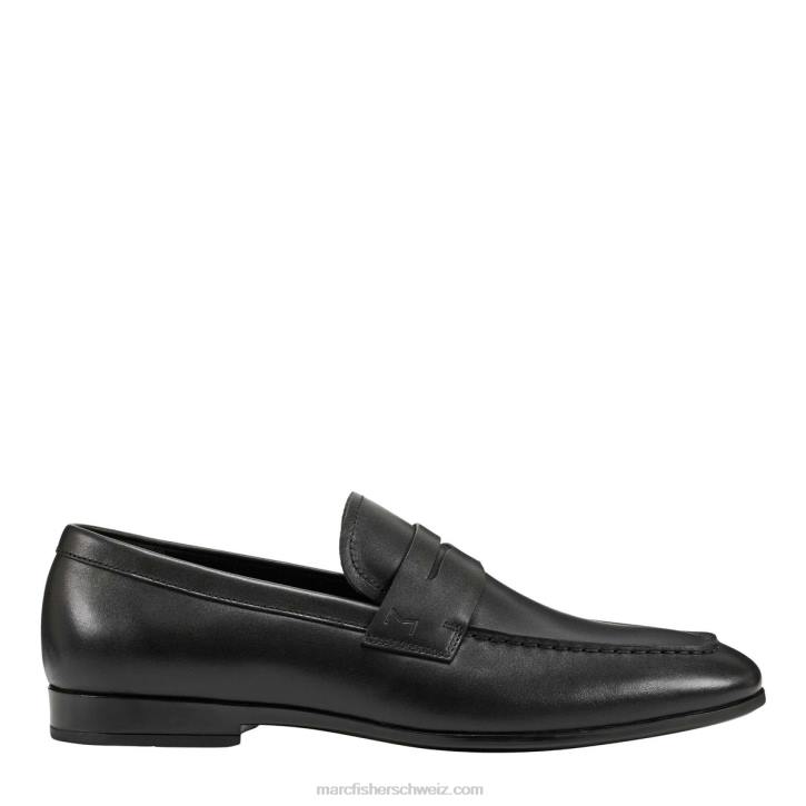 Marc Fisher Männer schwarzes Leder Noah-Kleid-Loafer 48XZ716